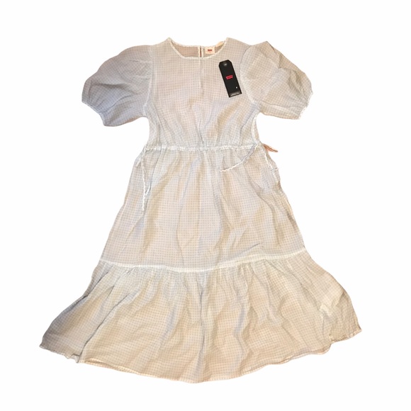 Levi’s | Tired Midi Dress Blue and White Plaid - Picture 6 of 6